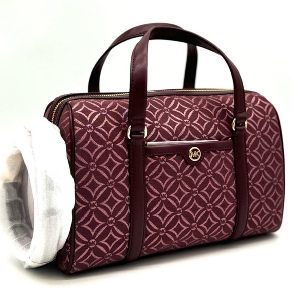 Michael Kors Medium Travel Duffle Satchel Bag Ox Blood Multi